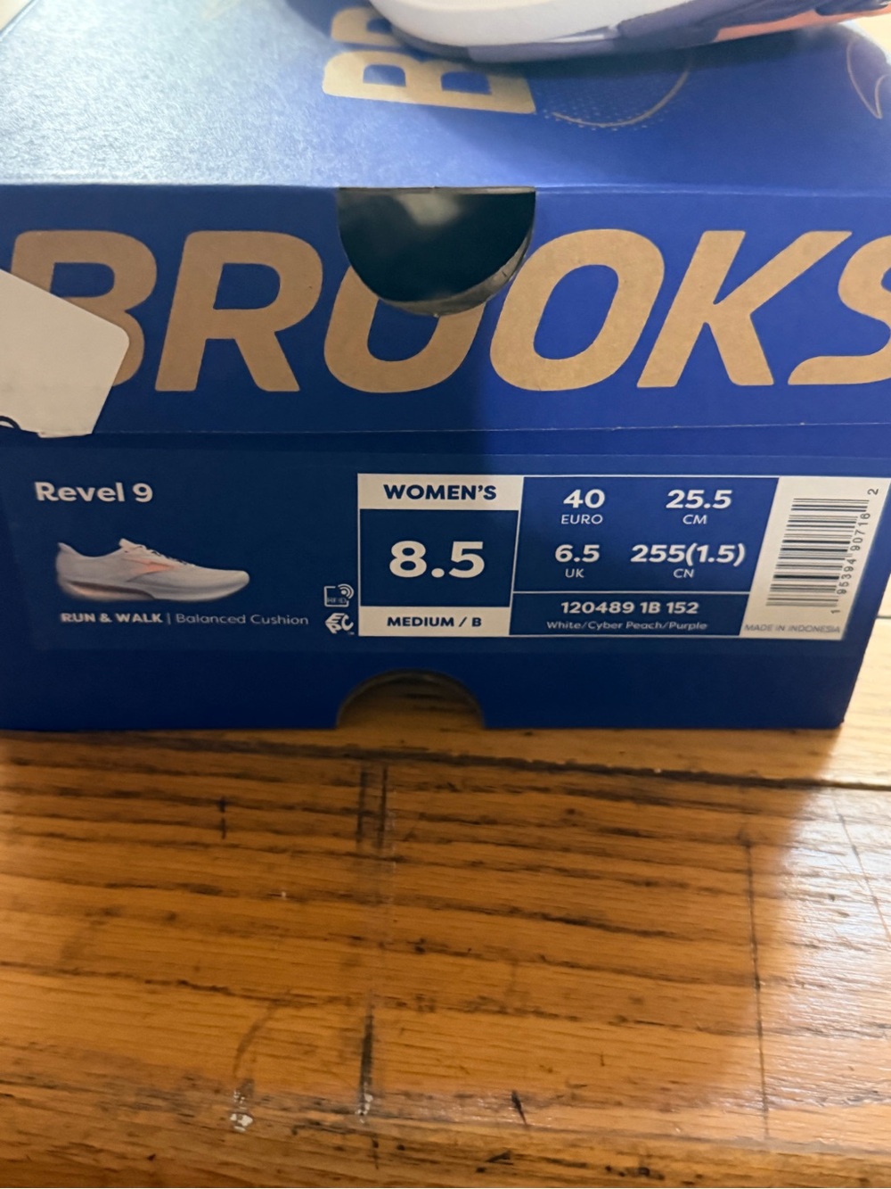Brooks Women’s White Running Shoes with Peach Accent - Picture 6 of 7
